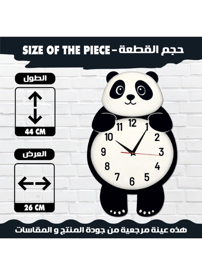 A high-quality, stylish panda-shaped pendulum wall clock with cheerful colors and a gentle movement; easy to install and suitable for various uses and decors. - Image 2